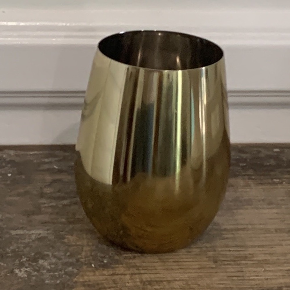 West Elm Gold Stainless Steel Wine Glass Cup